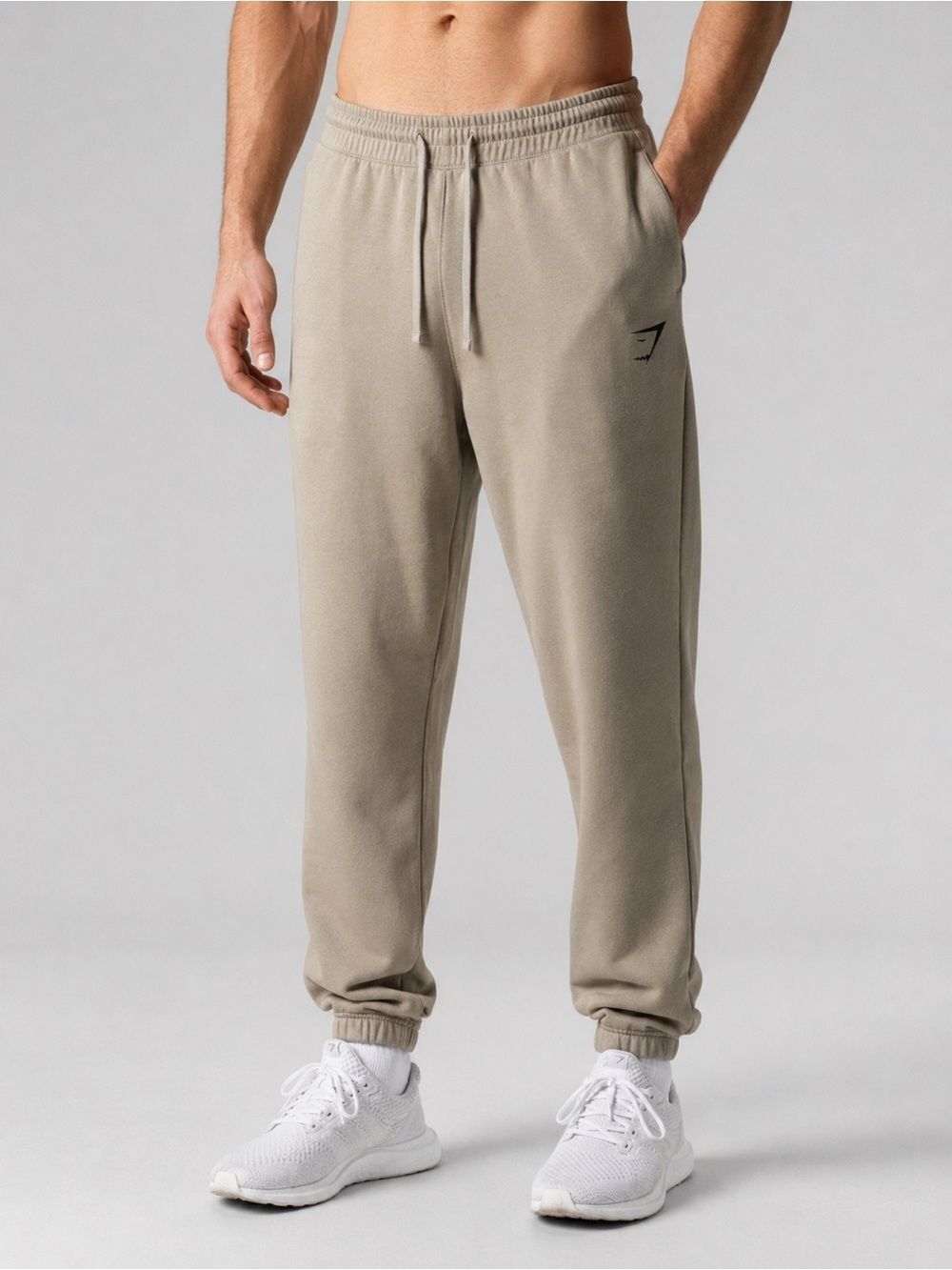Gymshark Men’s Cotton  Blend Joggers Creame Beige Sz XXL FLAWED See Description